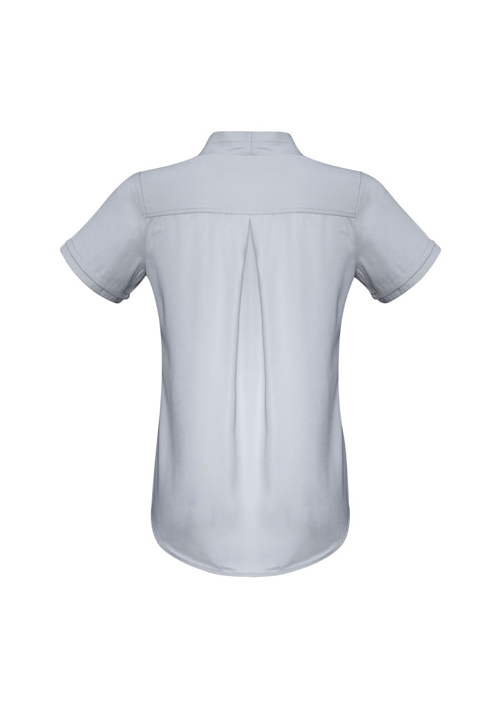 Biz Collection S628LS Madison Womens Short Sleeve Shirt in Silver Mist - back view