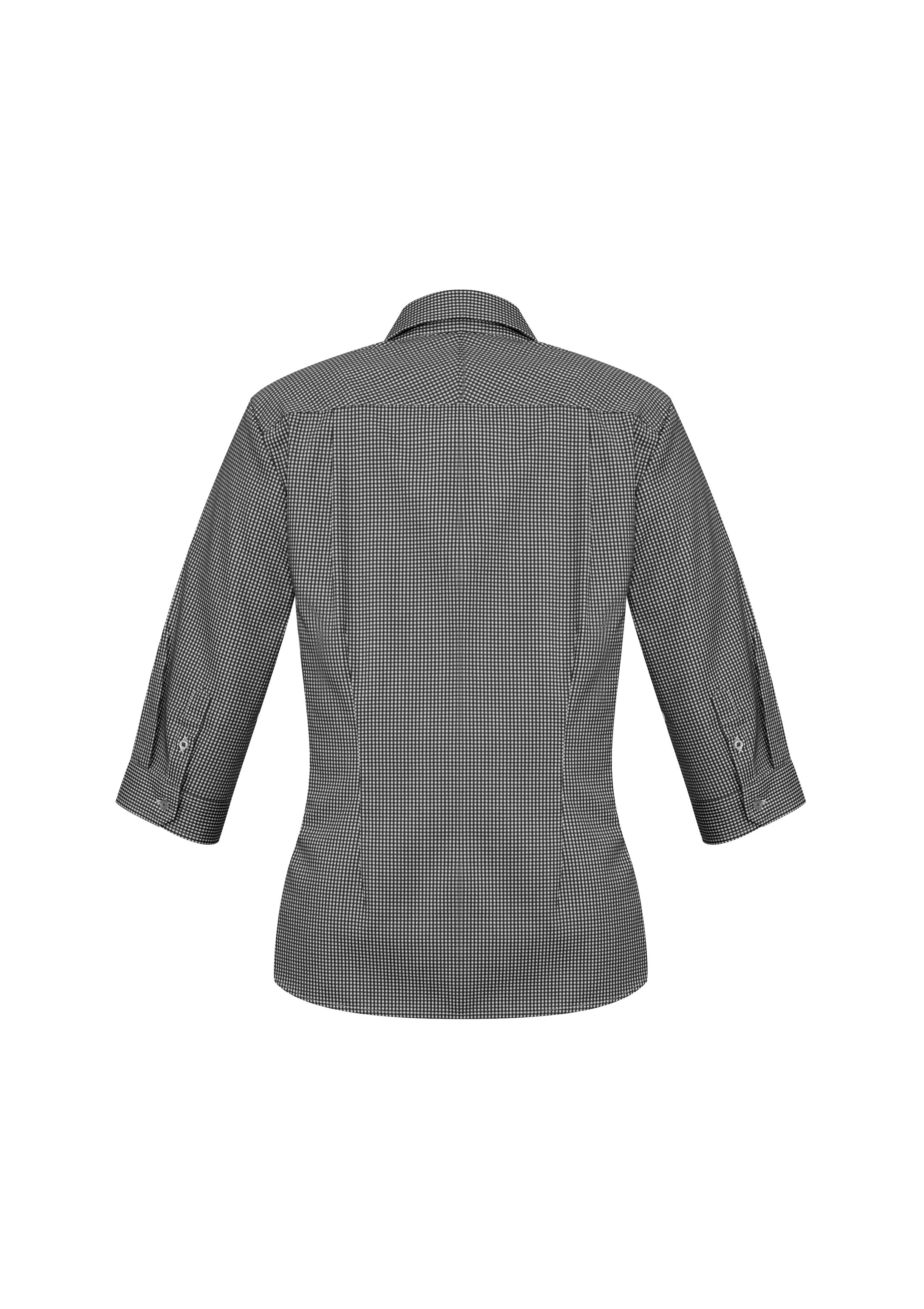 Biz Collection S716LT Ellison Womens 3/4 Sleeve Shirt in Black - back view