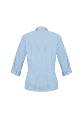 Biz Collection S716LT Ellison Womens 3/4 Sleeve Shirt in Blue - back view