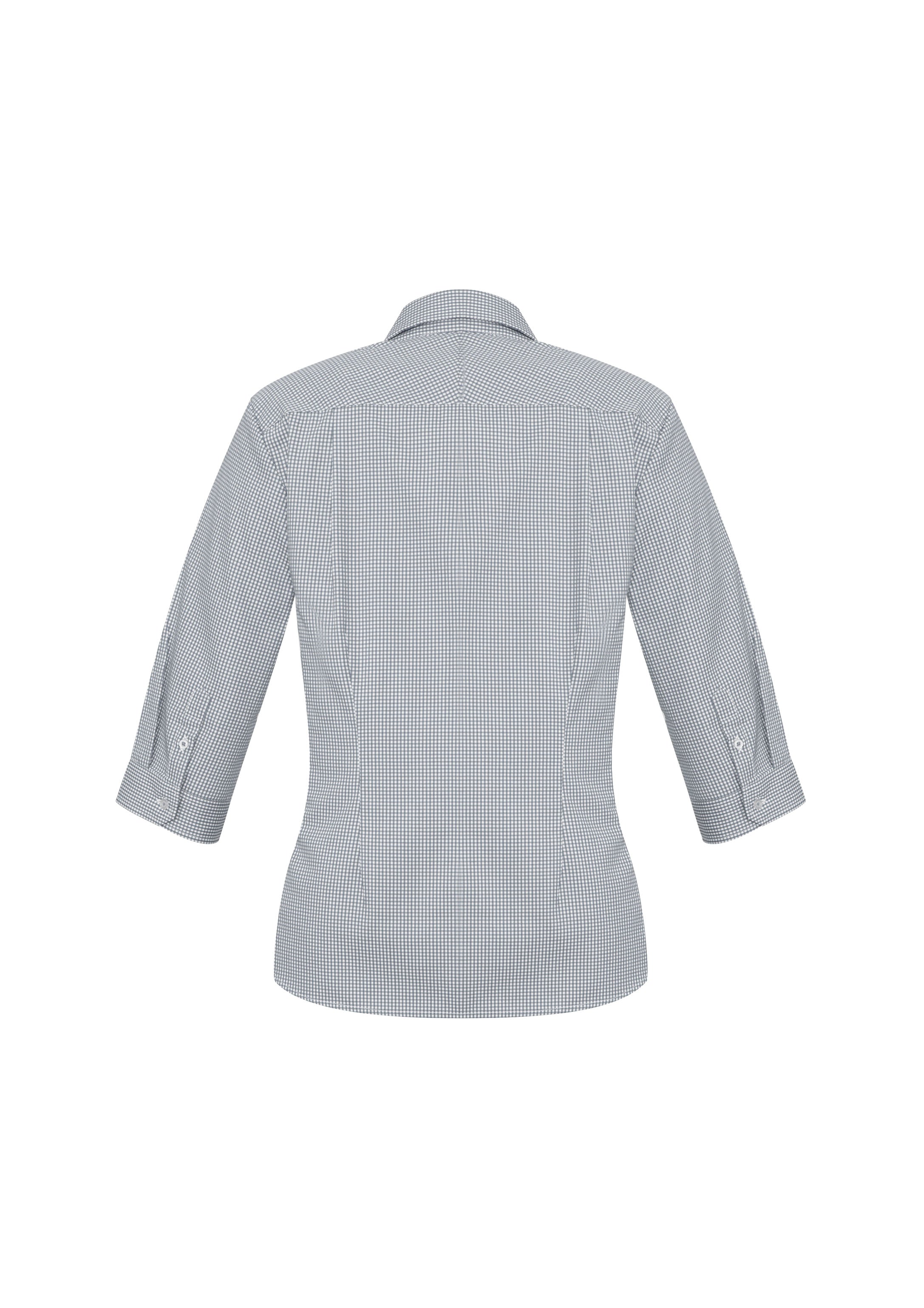Biz Collection S716LT Ellison Womens 3/4 Sleeve Shirt in Silver - back view