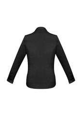 Biz Collection S770LL Monaco Womens Long Sleeve Shirt in Black - back view