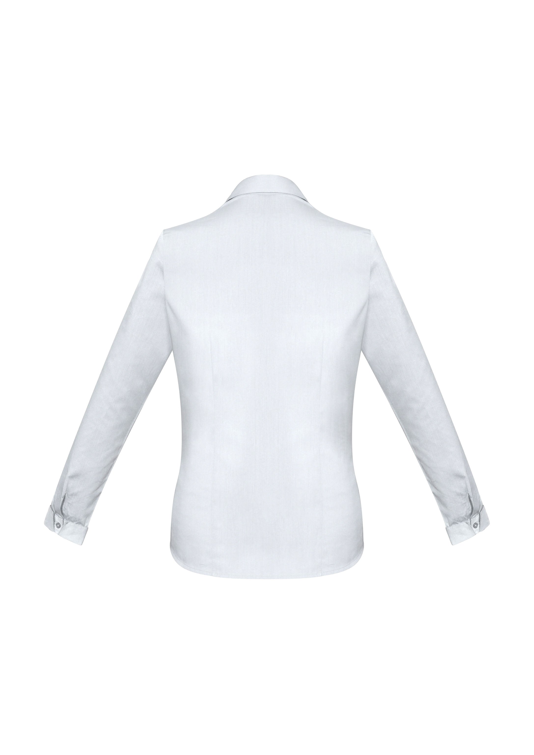 Biz Collection S770LL Monaco Womens Long Sleeve Shirt in White - back view