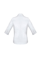 Biz Collection S770LT Monaco Womens 3/4 Sleeve Shirt in White - back view