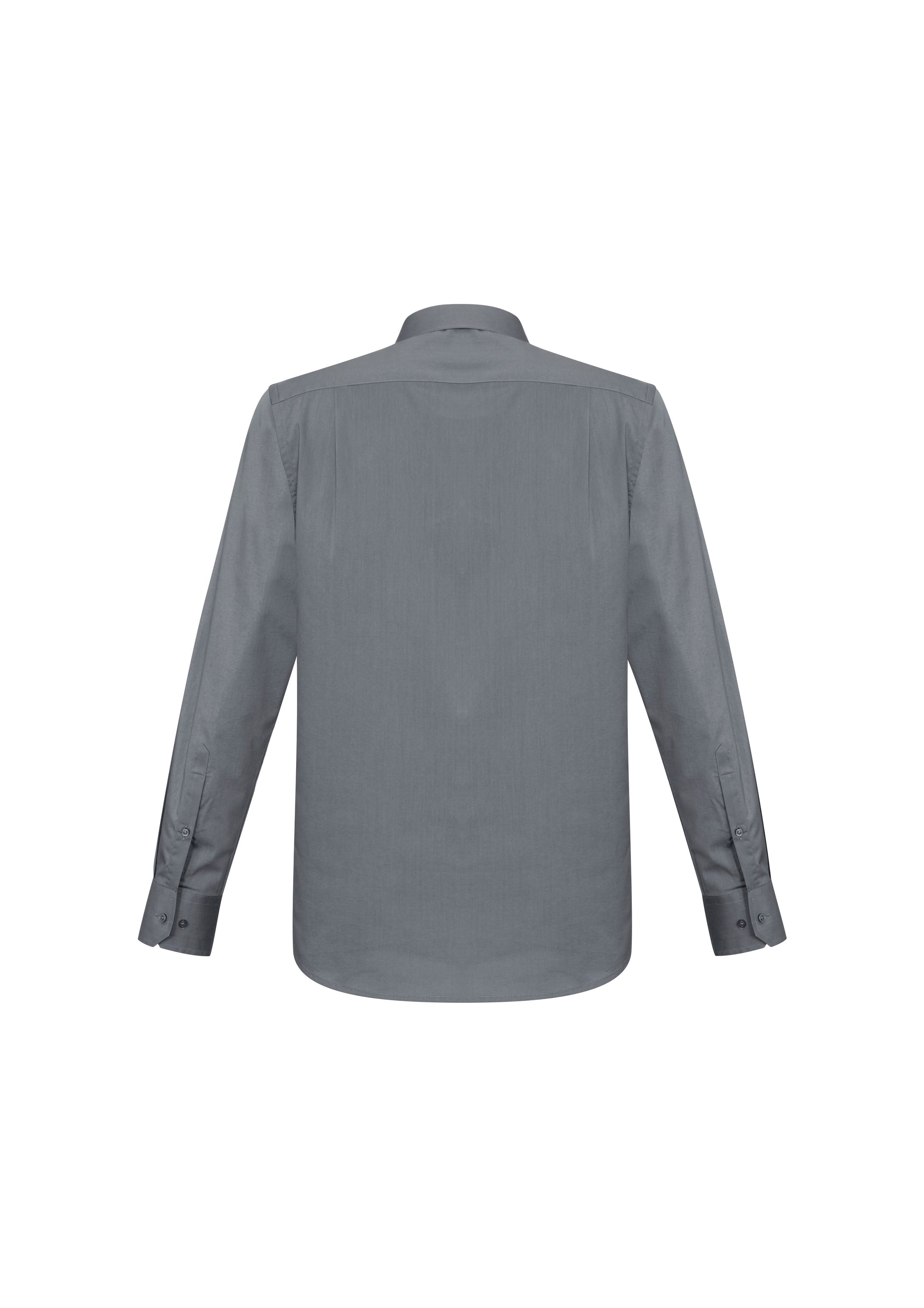 Biz Collection S770ML Monaco Mens Long Sleeve Shirt in Platinum - back view
