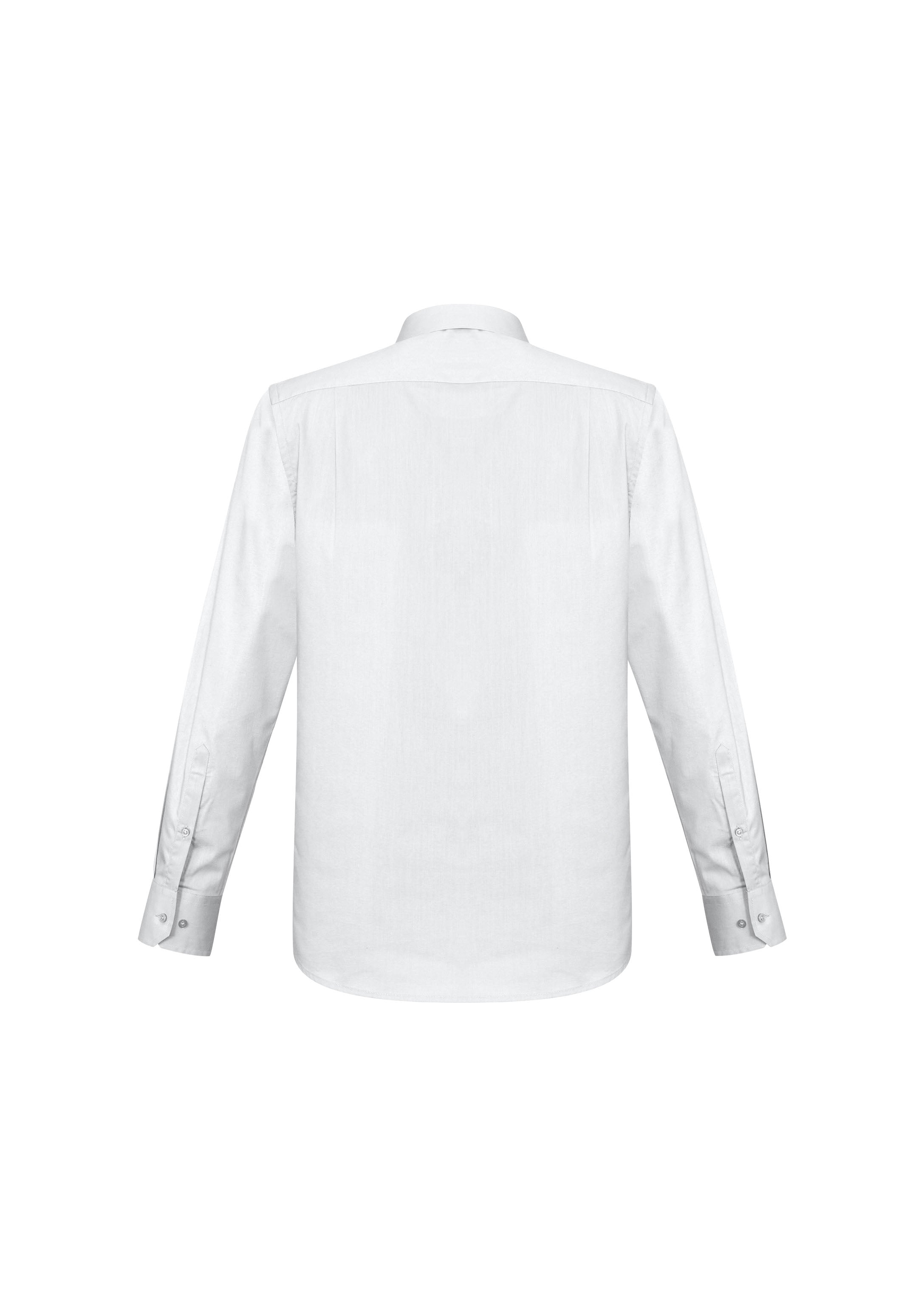 Biz Collection S770ML Monaco Mens Long Sleeve Shirt in White - back view