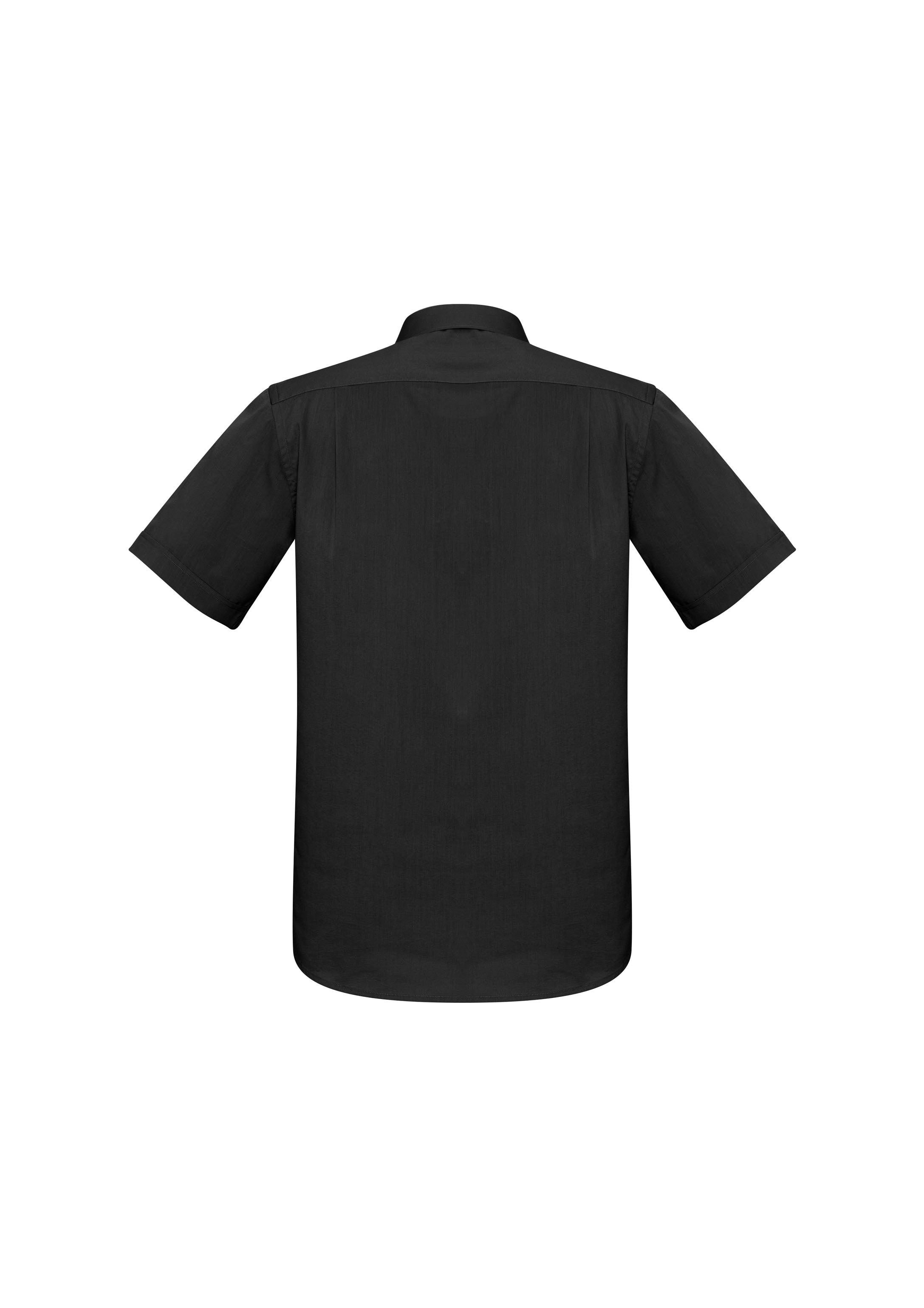 Biz Collection S770MS Monaco Mens Short Sleeve Shirt in Black - back view