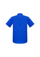 Biz Collection S770MS Monaco Mens Short Sleeve Shirt in Electric Blue - back view