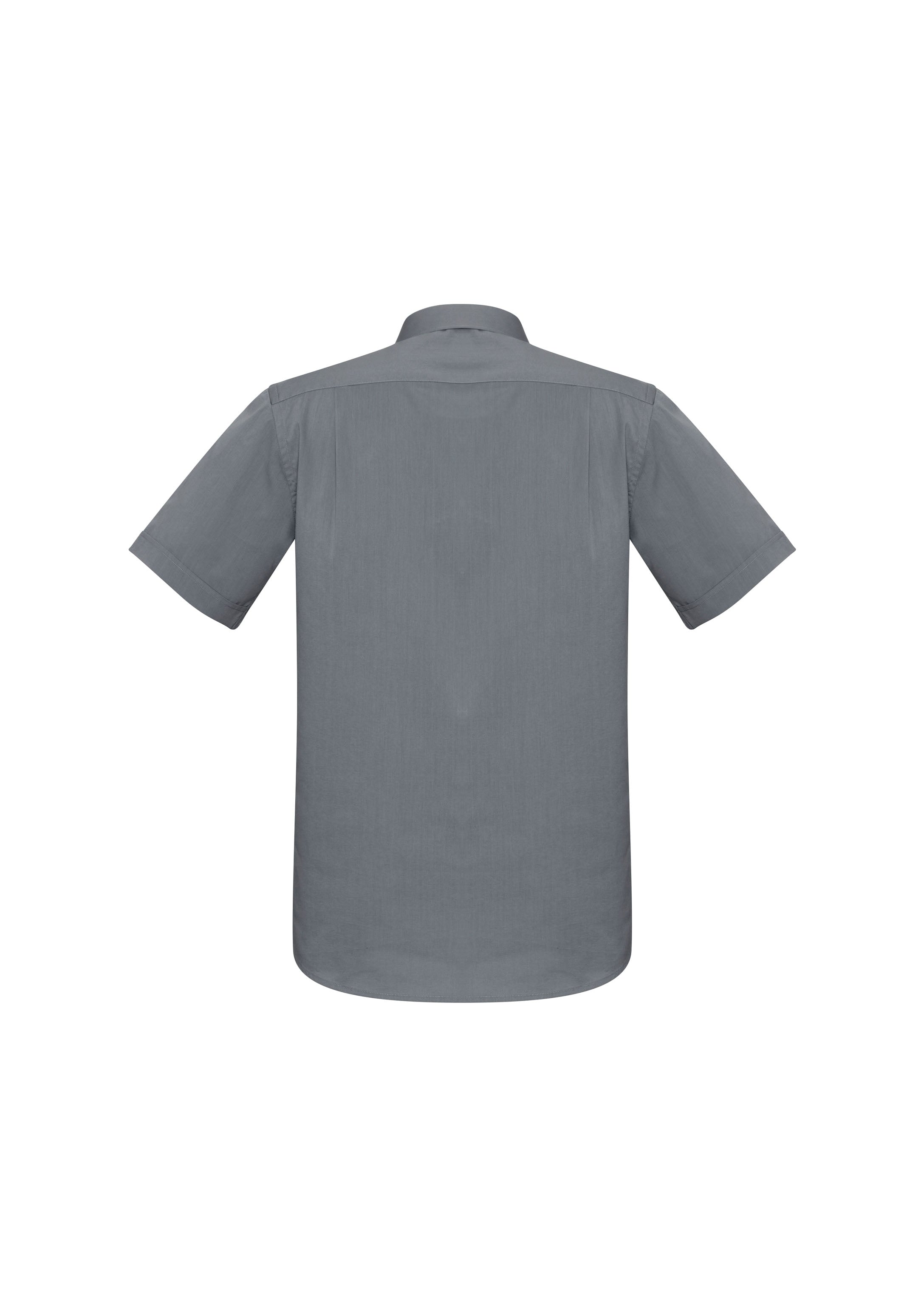 Biz Collection S770MS Monaco Mens Short Sleeve Shirt in Platinum - back view