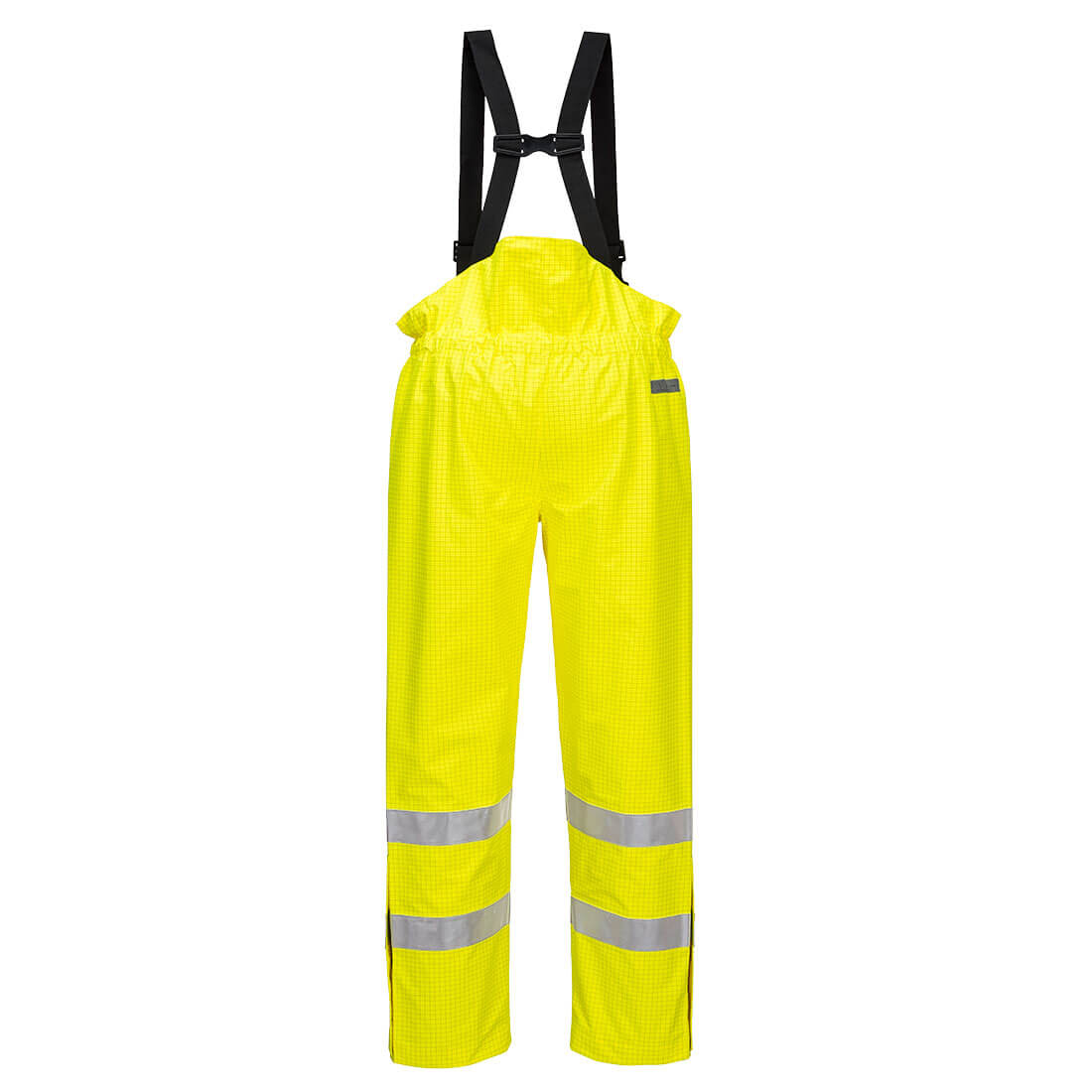 Portwest S780 Bizflame Rain Hi-Vis Anti-Static Unlined FR Pants in Yellow - back view