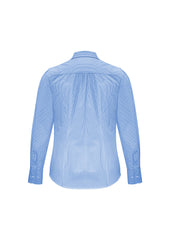 Biz Collection S812LL Euro Womens Long Sleeve Shirt in Blue - back view