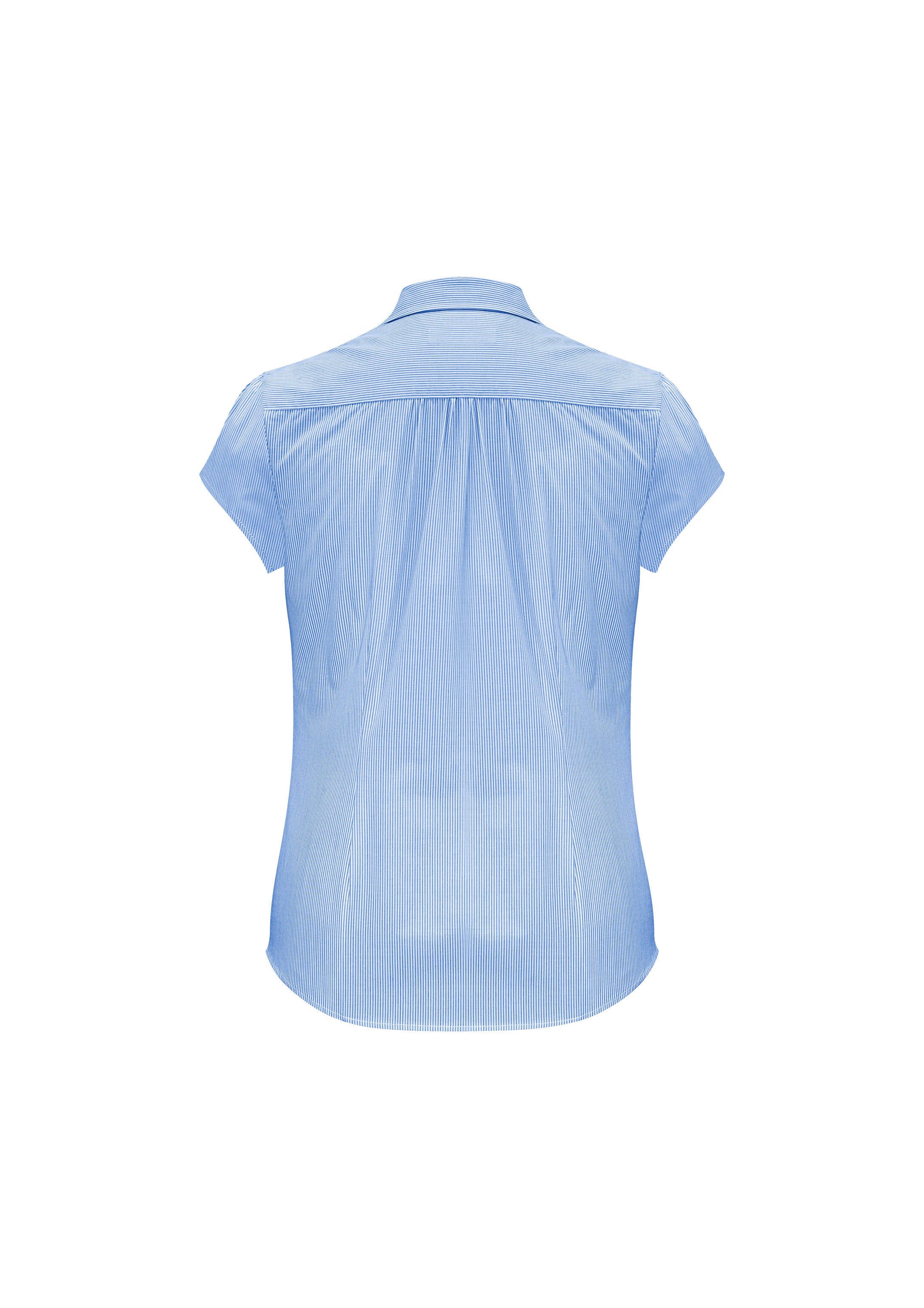 Biz Collection S812LS Euro Womens Short Sleeve Shirt in Blue - back view