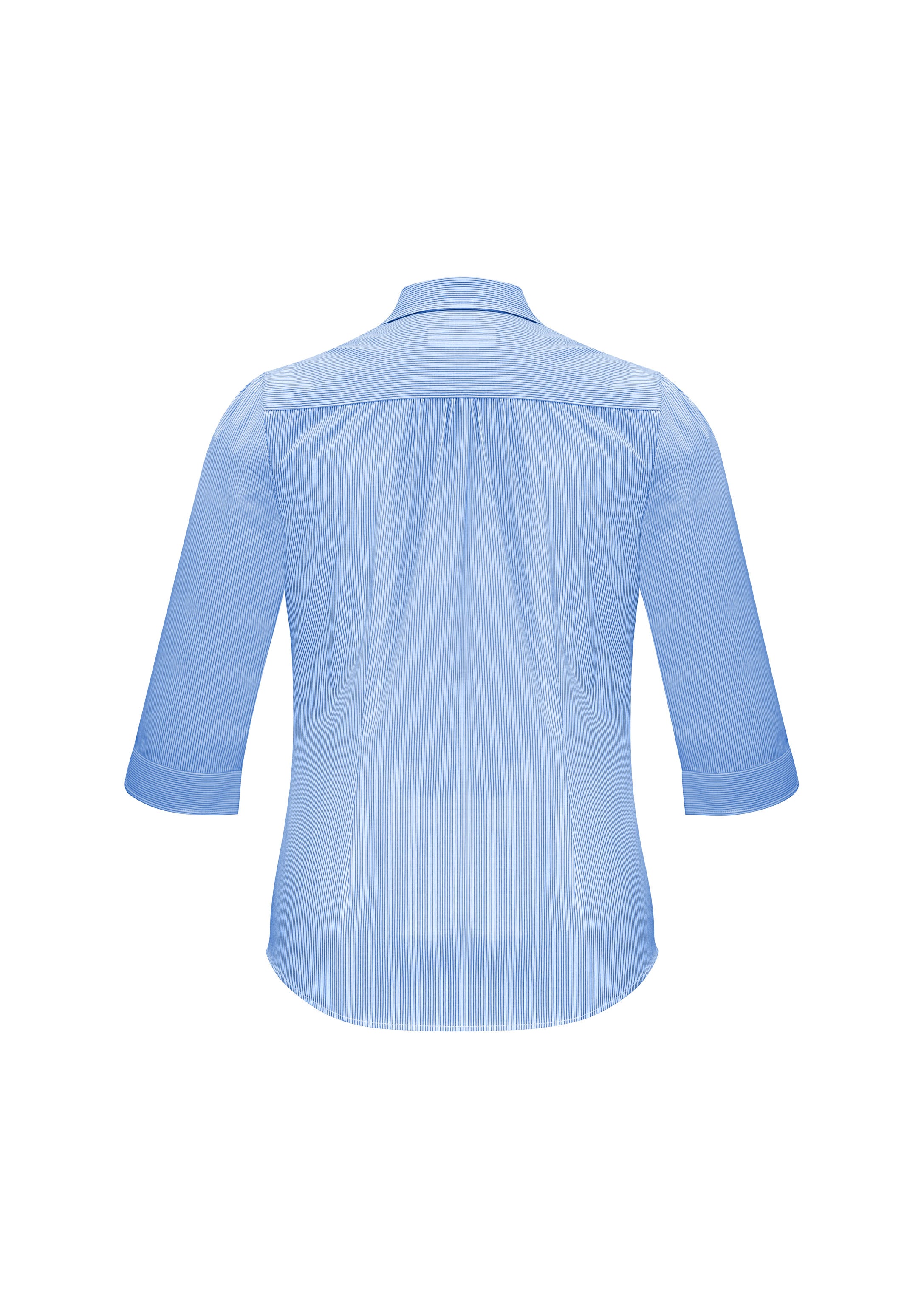 Biz Collection S812LT Euro Womens 3/4 Sleeve Shirt in Blue - back view