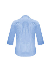 Biz Collection S812LT Euro Womens 3/4 Sleeve Shirt in Blue - back view