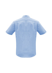 Biz Collection S812MS Euro Mens Short Sleeve Shirt in Blue - back view