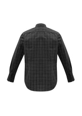 Biz Collection S820ML Harper Mens Long Sleeve Shirt in Black/Silver - back view