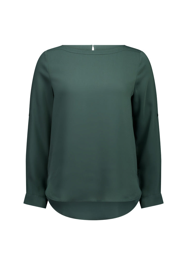 Biz Collection S828LL Madison Womens Boatneck Top in Seafoam