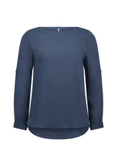 Biz Collection S828LL Madison Womens Boatneck Top in Storm Blue