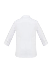 Biz Collection S912LT Regent Womens 3/4 Sleeve Shirt in White - back view