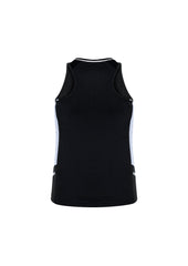 Biz Collection SG702L Renegade Womens Singlet in Black/White/Silver - back view