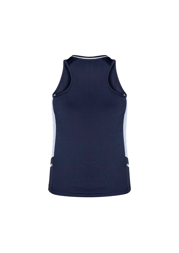 Biz Collection SG702L Renegade Womens Singlet in Navy/White/Silver - back view