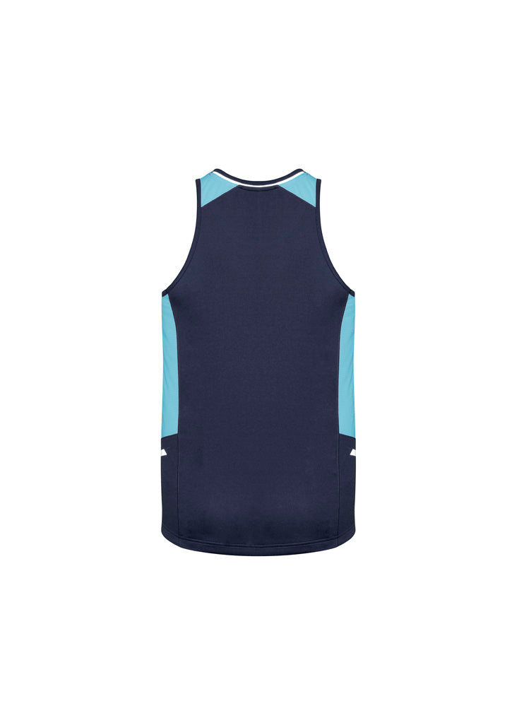 Biz Collection SG702M Renegade Mens Singlet in Navy/Sky/Silver - back view