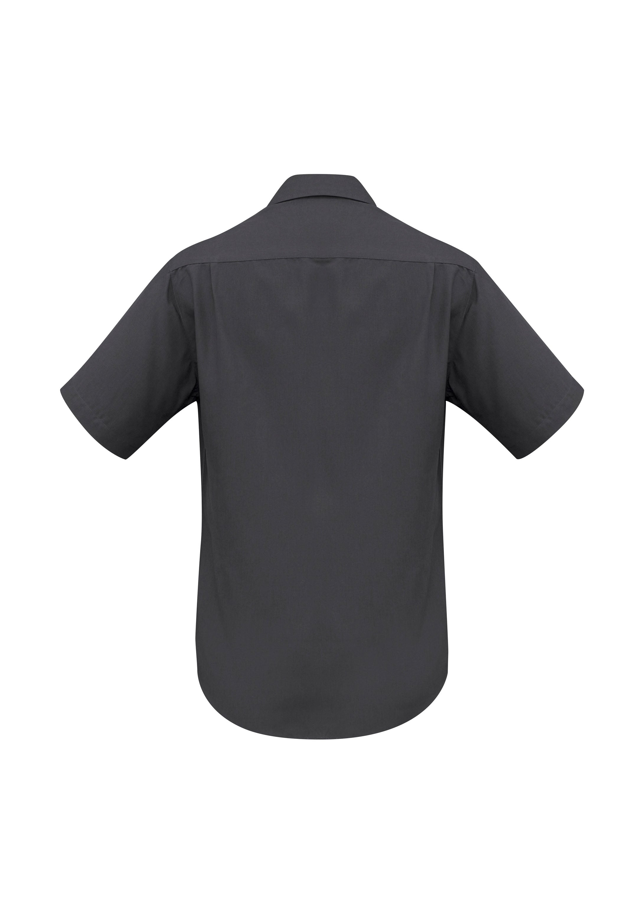 Biz Collection SH3603 Oasis Mens Short Sleeve Shirt in Charcoal - back view