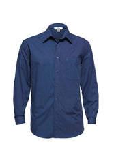 Mens Micro Check Long Sleeve Shirt - SH816 - biz-collection-0
