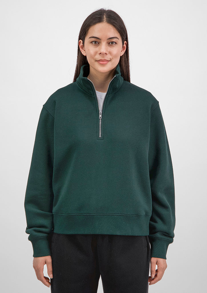 Everyday Womens 1/4 Zip - X2006W in Scarab Green - model
