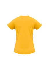 Biz Collection T10022 Ice Womens Short Sleeve Tee in Gold - back view