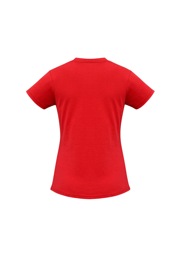 Biz Collection T10022 Ice Womens Short Sleeve Tee in Red - back view