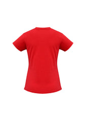 Biz Collection T10022 Ice Womens Short Sleeve Tee in Red - back view