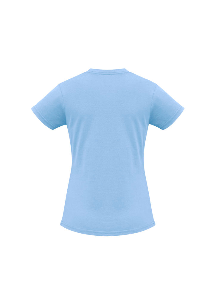 Biz Collection T10022 Ice Womens Short Sleeve Tee in Spring Blue - back view