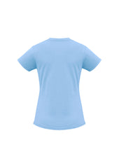 Biz Collection T10022 Ice Womens Short Sleeve Tee in Spring Blue - back view