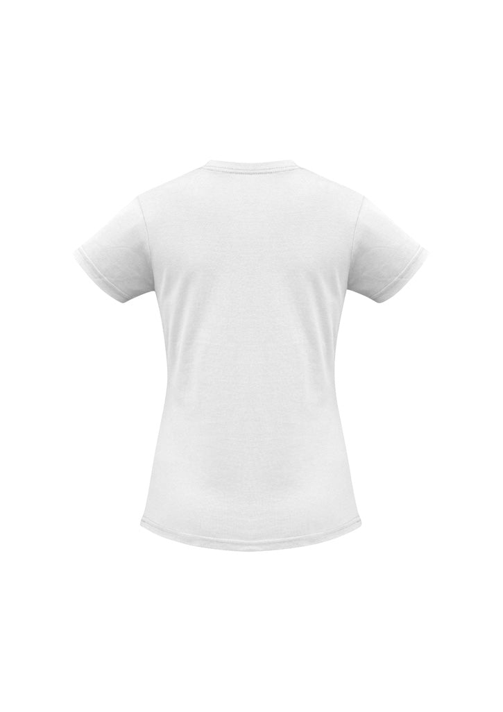Biz Collection T10022 Ice Womens Short Sleeve Tee in White - back view