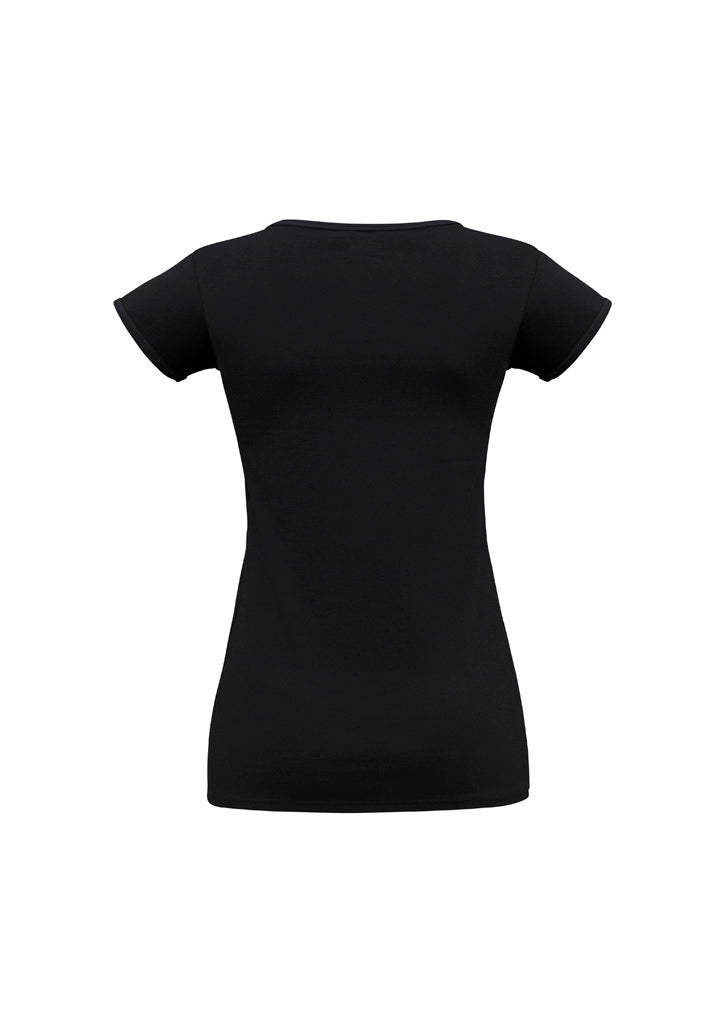 Biz Collection T403L Viva Womens Short Sleeve Tee in Black - back view