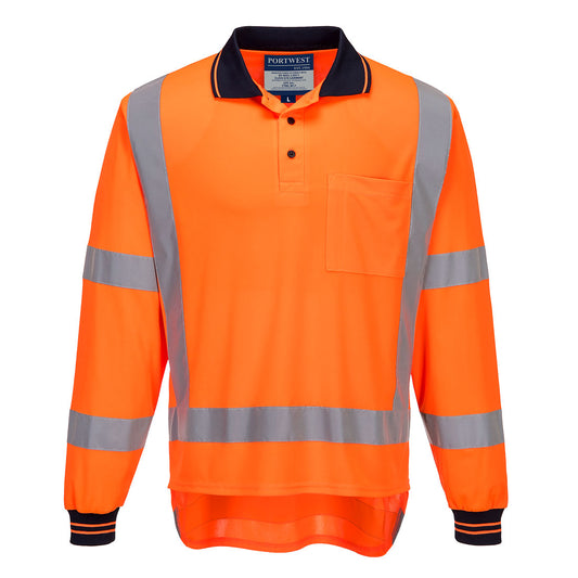 TTMC-W17 Hi-Vis X Back Polo Shirt L/S - TM312 - Portwest-0