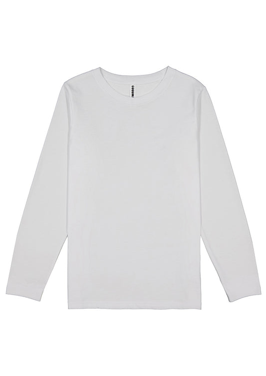 Basis Kids Long Sleeve Tee - X1002K in White