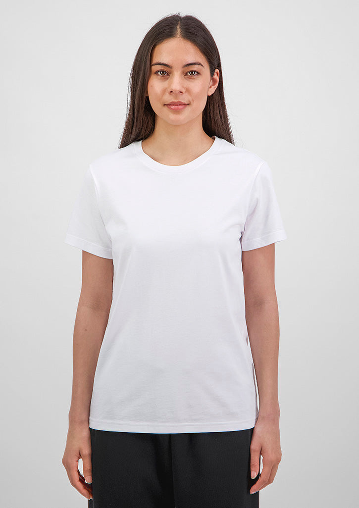 Basis Womens Short Sleeve Tee - X1001W in White - model