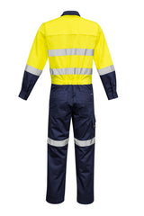 Syzmik ZC804 Mens Rugged Cooling Taped Overall in Yellow/Navy - back view