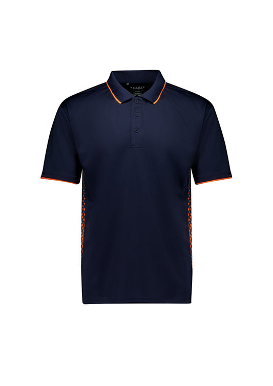 Syzmik ZH165 Mens Spark Short Sleeve Polo in Navy/Orange
