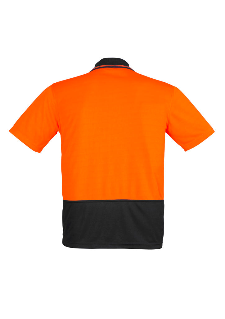 Syzmik ZH231 Unisex Hi Vis Basic Short Sleeve Polo in Orange/Black - back view