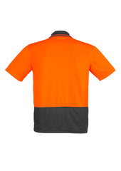 Syzmik ZH231 Unisex Hi Vis Basic Short Sleeve Polo in Orange/Charcoal - back view