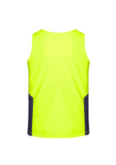 Syzmik ZH239 Mens Hi Vis Squad Singlet in Yellow/Navy - back view