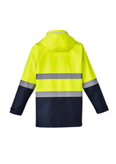 Syzmik ZJ220 Mens Hi Vis Basic 4 In 1 Waterproof Jacket in Yellow/Navy - back view