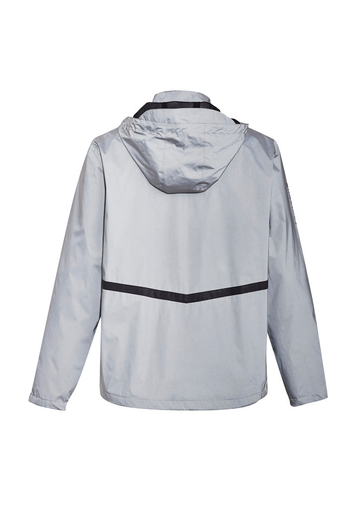 Syzmik ZJ380 Unisex Streetworx Reflective Waterproof Jacket in Reflective Silver - back view