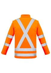 Syzmik ZJ680 Unisex Hi Vis X Back 2 In 1 Softshell Jacket in Orange - back view
