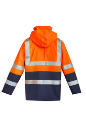 Syzmik ZJ900 Mens Orange Flame Arc Rated Antistatic Waterproof Jacket in Orange/Navy - back view