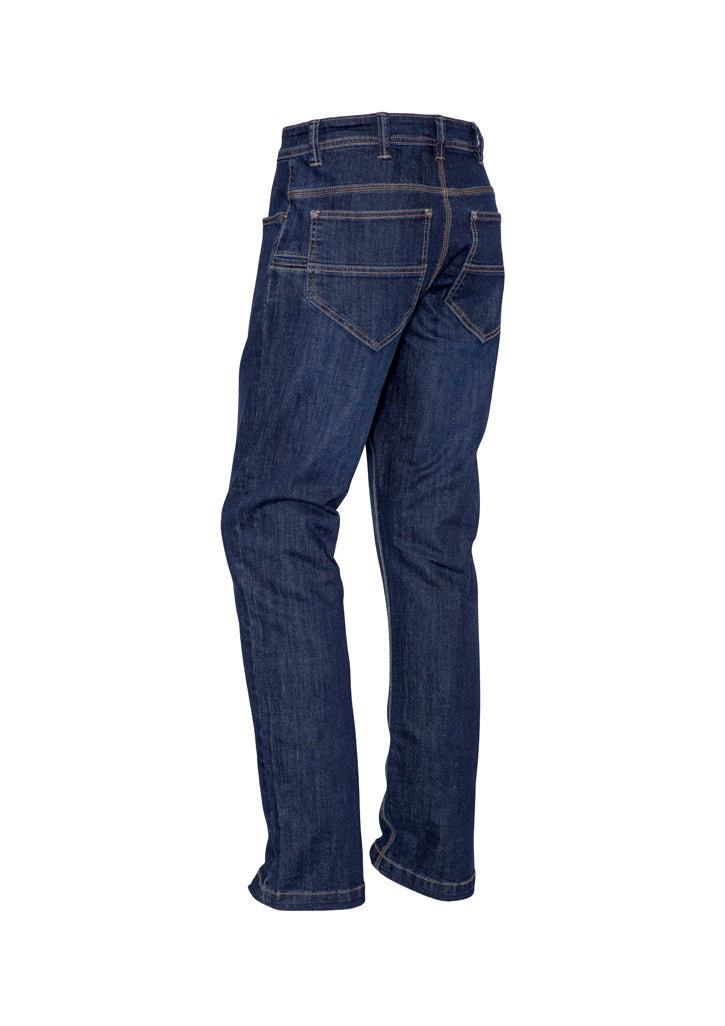 Syzmik ZP507 Mens Stretch Denim Work Jean in Denim - back view
