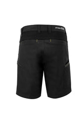 Syzmik ZS340 Mens Streetworx Stretch Short in Black - back view