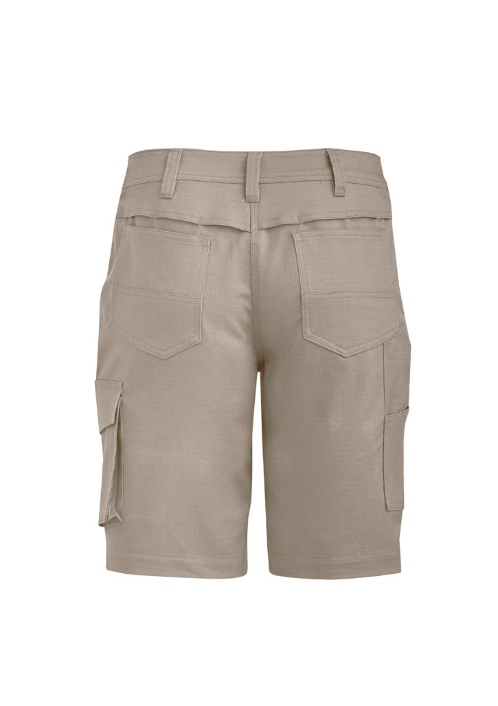 Syzmik ZS704 Womens Rugged Cooling Vented Short in Khaki - back view